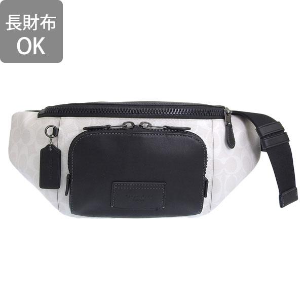 超美品‼️COACH ボディバッグ ホワイト/ブラック COACH（コーチ） バッグ メンズ ボディバッグ アウトレット ブラック
