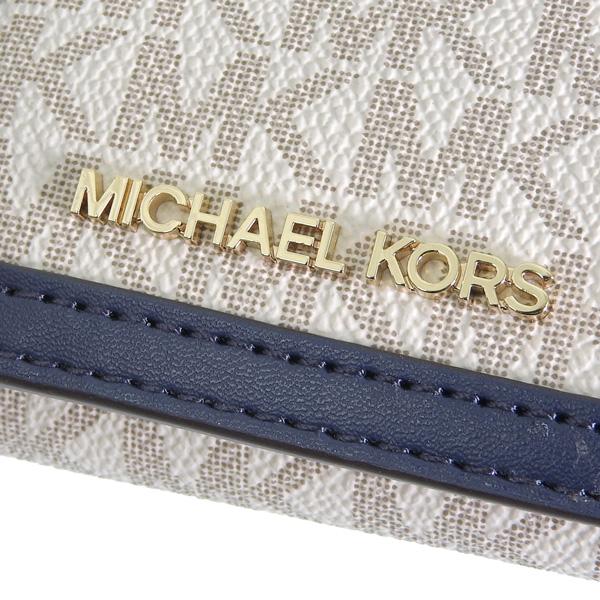MICHAEL KORS 三つ折り財布 ネイビー ホワイト MICHAEL KORS（マイケルコース） 財布 レディース 三つ折り財布
