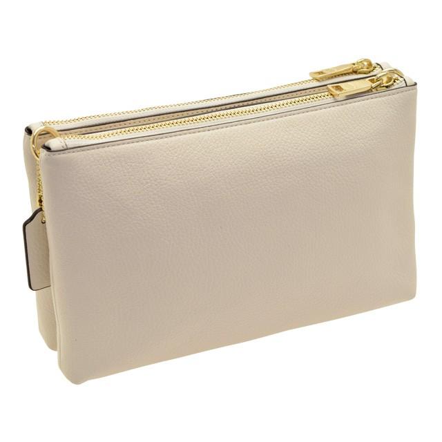 COACH(コーチ) ショルダーバッグ - F34265 ベージュ レザー COACH（コーチ） バッグ ショルダーバッグ 斜めがけ ダブルガセット