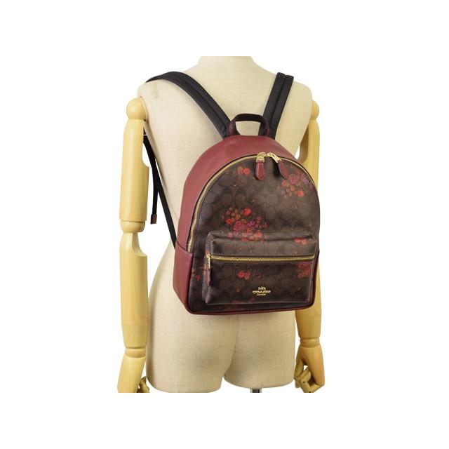 【極美品】コーチ　COACH　花柄　リュック プリント PVC レザー 希少 レア 美品 コーチ COACH バックパック 23 ウィズ ローズ プリント