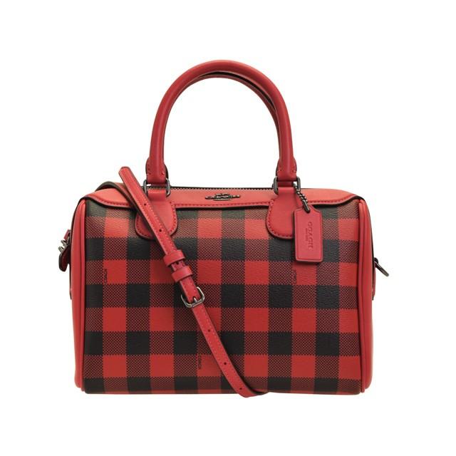 コーチ バッグ COACH 2WAYショルダーバッグ ミニボストン ギンガム 