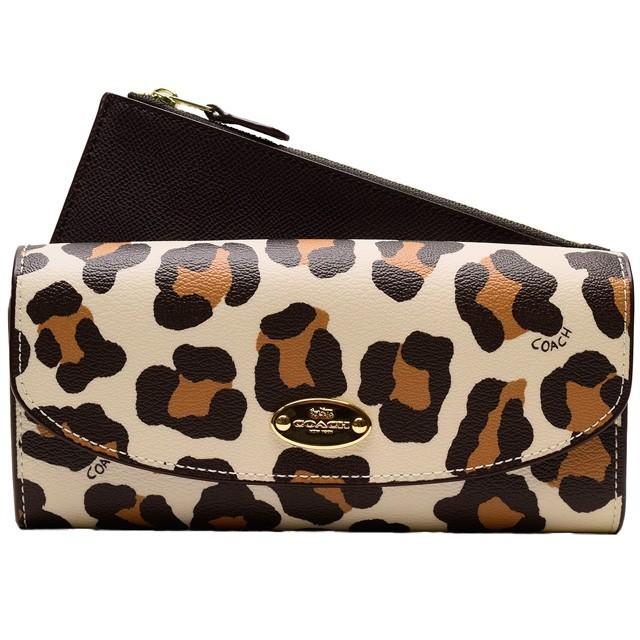 COACH（コーチ） 長財布 レオパード 折り財布 新作 F53566 : FASCINO