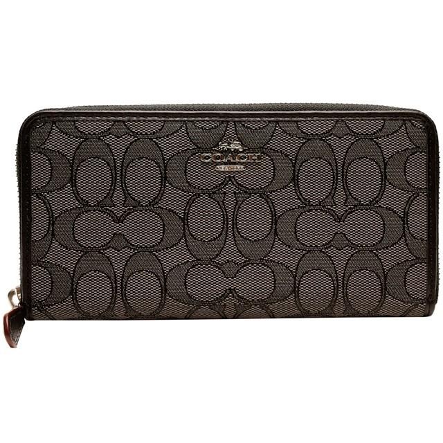 極美品 コーチ 長財布 シグネチャー 黒 F54633 ラウンド COACH COACH（コーチ） 財布 長財布 シグネチャー ラウンドファスナー 新作