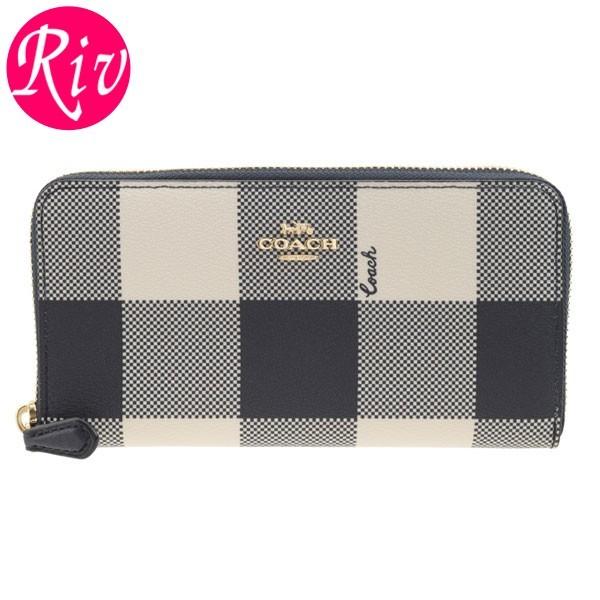 COACH（コーチ） ラウンドファスナー長財布 チェック柄 アウトレット