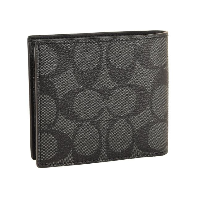 未使用級✨ COACH コーチ 二つ折り財布 シグネチャー レザー F75006 COACH（コーチ） 財布 折財布 二つ折り メンズ シグネチャー