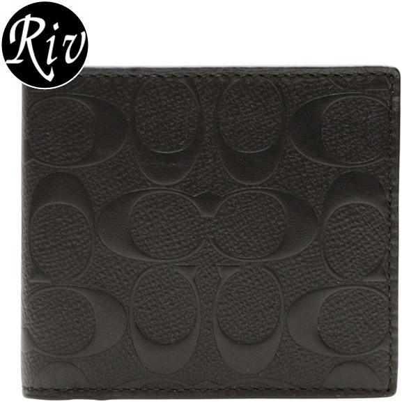 COACH ブラック 二つ折り財布 F75363 新品未使用 Amazon.co.jp: [コーチ] 財布 二つ折り財布 メンズ アウトレット