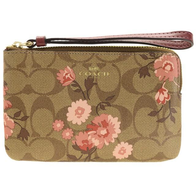 COACH（コーチ） ポーチ リストレット 花柄 シグネチャー アウトレット