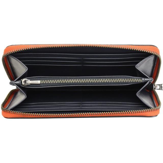 COACH 長財布 ブラック/オレンジ　F78202 アウトレット贈り物　コーチ COACH（コーチ） 財布 長財布 ラウンドファスナー メンズ シグネチャー