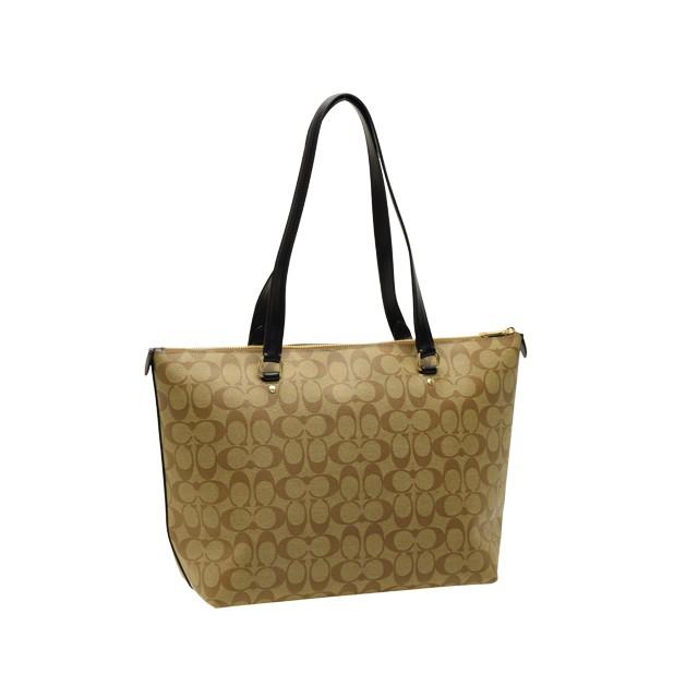 【美品】COACHコーチ シグネチャー トートバッグ ブラウン F79609 コーチシグネチャー ダークブラウン ユニセックス トートバッグ F79609