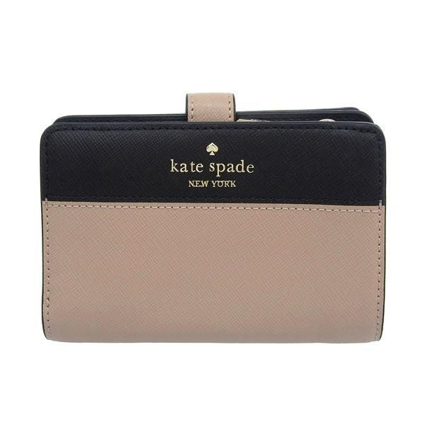 新品 ケイトスペード kate spade 2つ折り財布 スモール コンパクト ウォレット ウォームベージュ/ブラック デヴィン カラーブロック スモール コンパクト ウォレット | 二つ折り