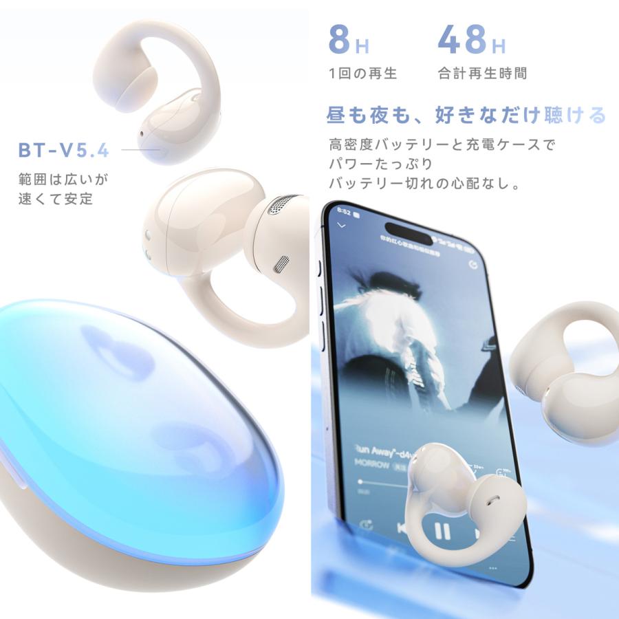 特価 イヤホン ワイヤレスイヤホン イヤカフ型 夜光流砂 レアアース