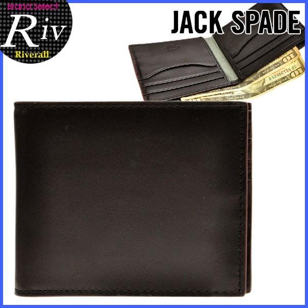 ジャックスペード JACK SPADE メンズ 財布 二つ折り財布 ブラック レザー nyru0758｜riverall-men
