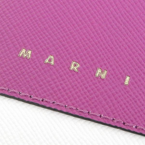 MARNI（マルニ） 財布 折財布 二つ折り 財布 レザー パープル ホワイト