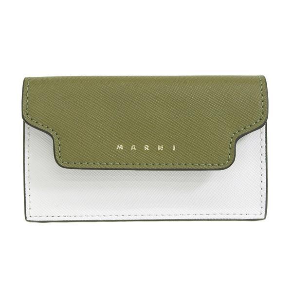 MARNI（マルニ） カードケース 名刺入れ レザー グリーン ホワイト