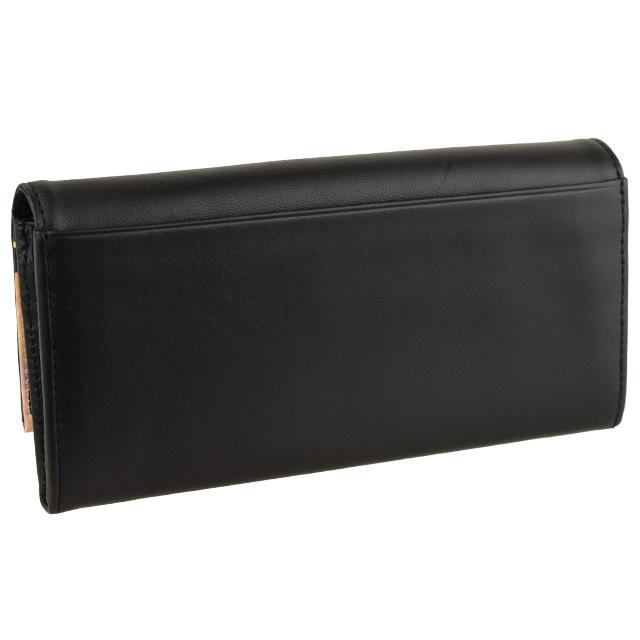 【新品】◇ポールスミス◇ ブラック / ソフトカーフ / 花柄 / 折り長財布 Paul Smith（ポール・スミス） 財布 長財布 二つ折り レディース 花柄