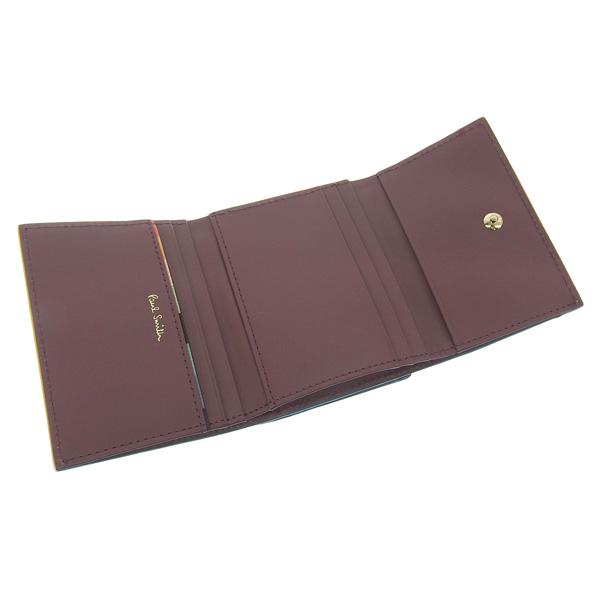 ✨️美品✨️ ポールスミス 三つ折り財布 がま口 レザー コンパクト ブルー 箱付き Paul Smith（ポール・スミス） 財布 レディース 三つ折り財布