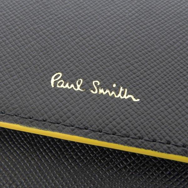 美品 ポールスミス がま口 折財布 本革 レザー ブラック マルチカラー Paul Smith（ポール・スミス） 財布 レディース 三つ折り財布