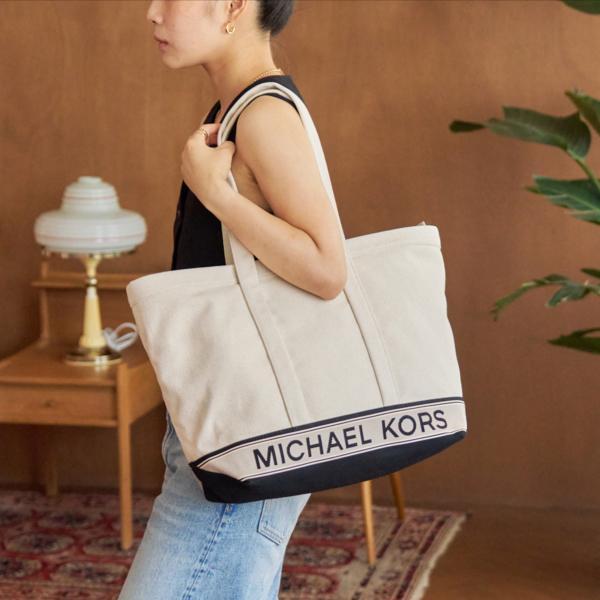 新品未使用　マイケルコース　キャンバストートバック 中古・古着通販】MICHAEL KORS (マイケル・コース) キャンバストート