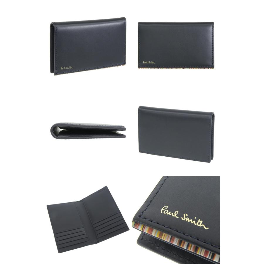 未使用　ポールスミス メンズ カード入れ 無地×マルチストライプ ブラック Paul Smith（ポール・スミス） カードケース カード入れ メンズ