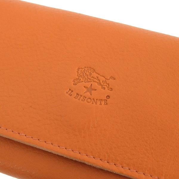IL BISONTE（イルビゾンテ） 三つ折り長財布 財布 レザー オレンジ