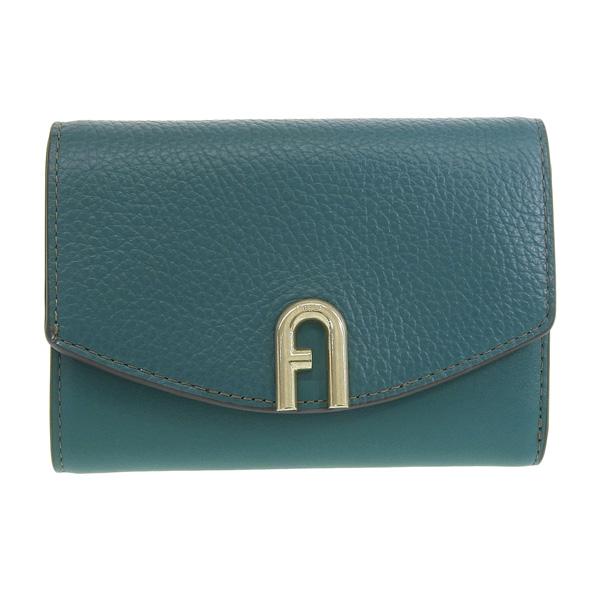 フルラ 三つ折り財布 プリムラ　コンパクトウォレット ロゴ グリーン　ミニ財布 FURLA フルラ 財布 三つ折り レディース 折財布 プリムラ