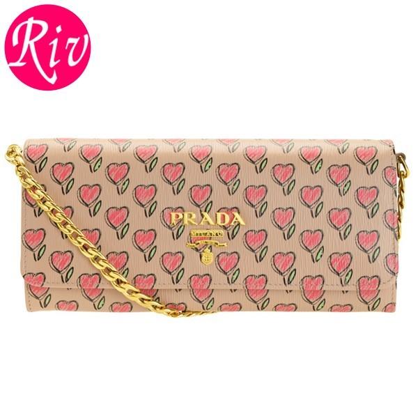 プラダ Prada ショルダーウォレット 長財布 ハート 花柄 アウトレット 1bp290 Www Unipymes Com