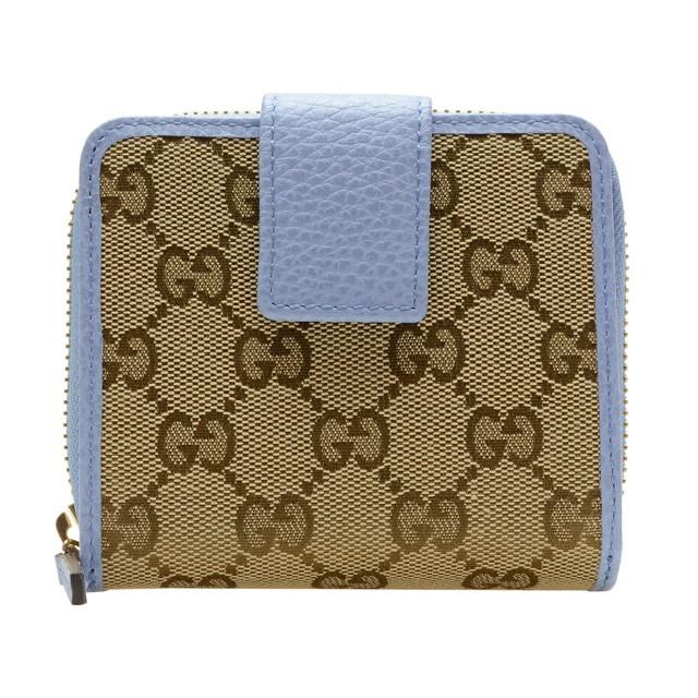 グッチ GUCCI 財布 二つ折り カーキ ライトブルー GGキャンバス レザー 346056ky9lg8611 アウトレット限定モデル｜riverall｜05