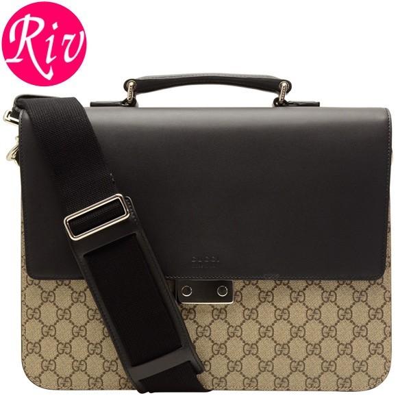 グッチ Gucci バッグ ブリーフケース ビジネスバッグ 2way メンズ ベージュ ブラック Pvc レザー khnyn9772 アウトレット レディース Sme Md