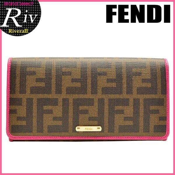 フェンディ FENDI レディース 長財布 ズッカ柄 ピンク 8m0298｜riverall