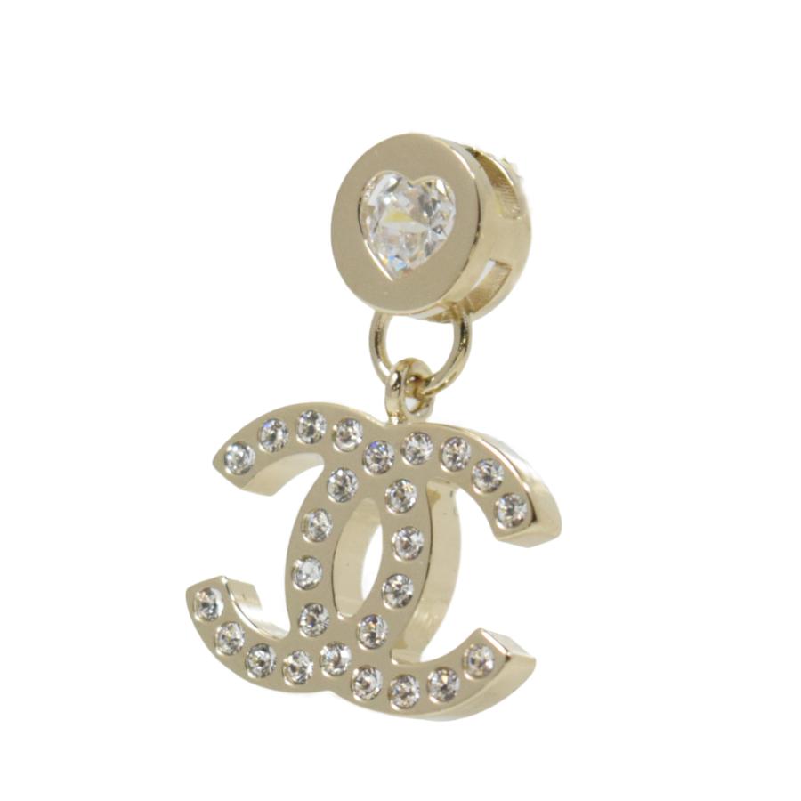 シャネル ゴールド ラウンド ホロウ ラインストーンシェイプ ピアス CHANEL（シャネル） 【新品未使用】シャネル ココマーク ライン