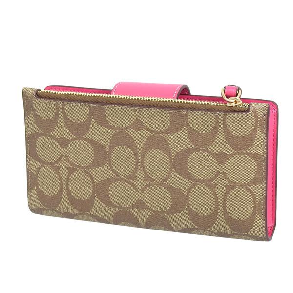 COACH コーチ 財布 レディース長財布 カーキ ピンク c2874 COACH コーチ 財布 レディース長財布 カーキ ピンク c2874