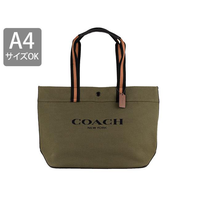 美品　COACH トートバッグ キャンバス　モス　カーキ　ロゴ　C4017 COACH（コーチ） バッグ トートバッグ レディース メンズ アウトレット