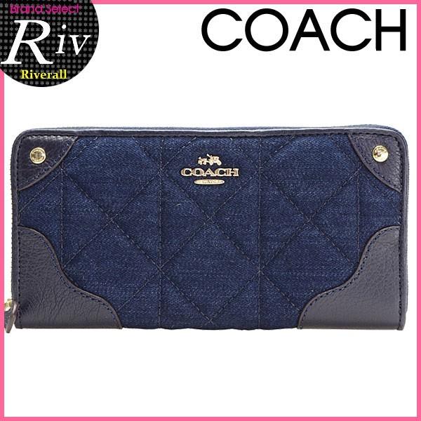 COACH（コーチ） 財布 長財布 デニム レディース ラウンドファスナー