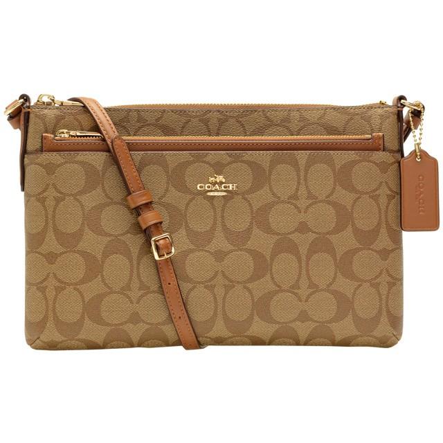 コーチ バッグ COACH シグネチャー ショルダーバッグ 斜めがけ ポーチ付き カーキ ライトブラウン f58316imbdx｜riverall｜06