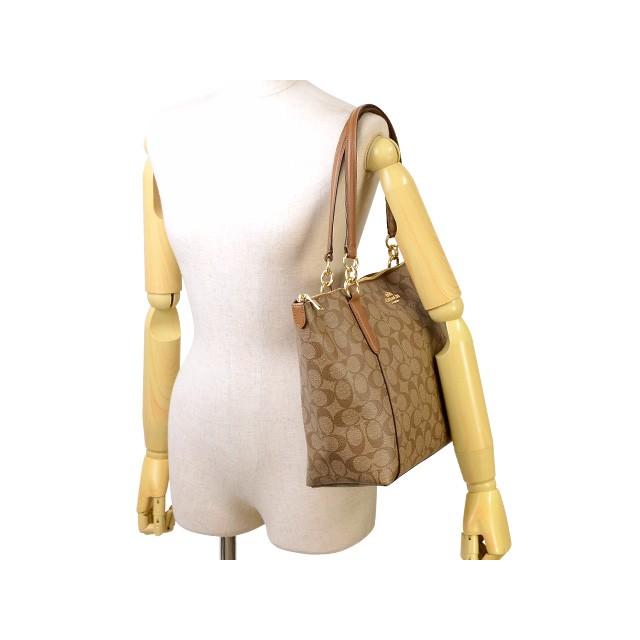 コーチ バッグ COACH シグネチャー トートバッグ カーキ ライトブラウン PVC レザー f58318imbdx