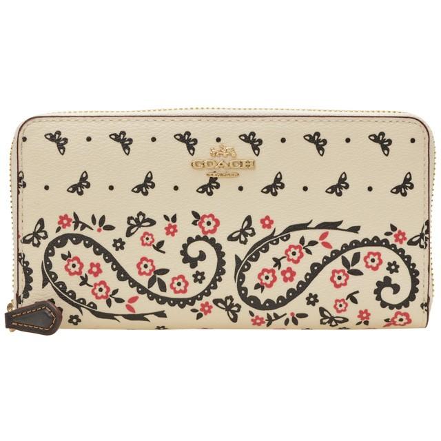COACH（コーチ） 長財布 ラウンドファスナー バタフライ柄 バンダナ