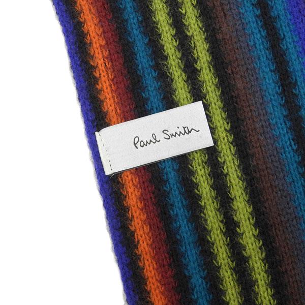 ポールスミス Paul Smith SCARF MULTI EDGE MEN'S SCARF スカーフ マフラー ウール ストライプ ブラック メンズ｜riverall｜06