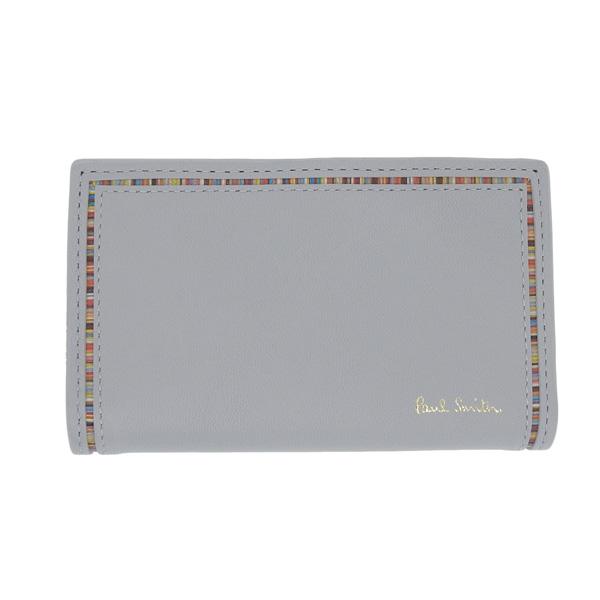 【ストアポイント5％還元】ポールスミス キーケース 小銭入れ付き 4連 メンズ レディース アウトレット 鍵入れ グレー ストライプ BPS276 PAUL SMITH キーケース