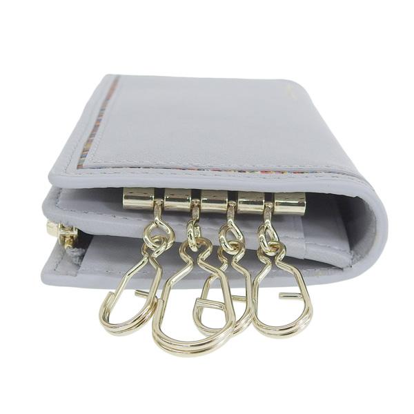 【ストアポイント5％還元】ポールスミス キーケース 小銭入れ付き 4連 メンズ レディース アウトレット 鍵入れ グレー ストライプ BPS276 PAUL SMITH キーケース