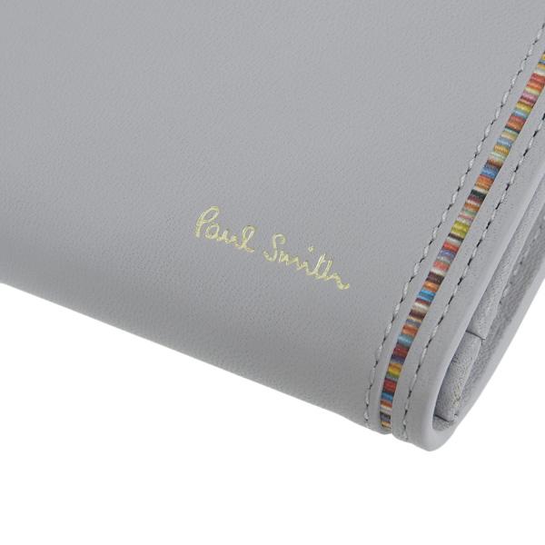 【ストアポイント5％還元】ポールスミス キーケース 小銭入れ付き 4連 メンズ レディース アウトレット 鍵入れ グレー ストライプ BPS276 PAUL SMITH キーケース