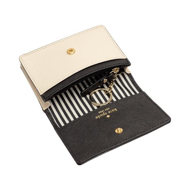 ケイトスペード KATE SPADE パスケース 定期入れ カードケース CAMERON STREET BECA ブラック ペブルベージュ レザー｜riverall｜03