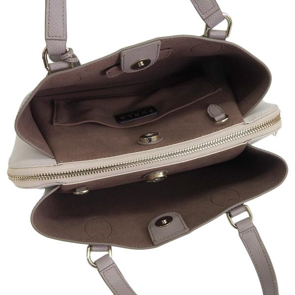 美品✨フルラ フロー2wayショルダーバッグ シボ革 グレー 美品】FURLA ショルダーバック ハンドバッグ 2way 《グレー