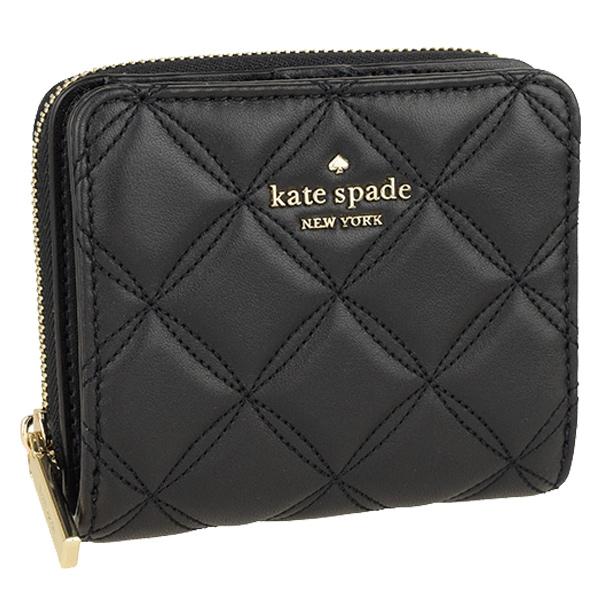 ケイトスペード　ほぼ新品　二つ折り財布　キルティング　レザー　ブラック　極上 kate spade NEW YORK（ケイト・スペード ニューヨーク） ケイト