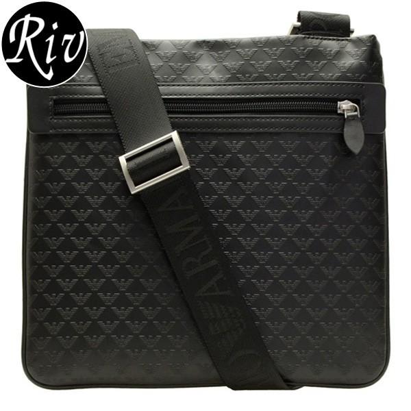 【期間限定P5％還元】エンポリオアルマーニ バッグ EMPORIO ARMANI ショルダーバッグ 斜めがけ メンズ エンボスレザー ブラック yemf24yc04380001