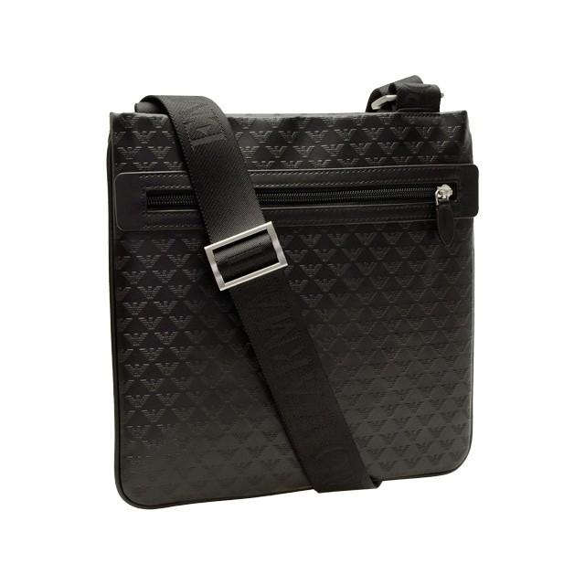 【期間限定P5％還元】エンポリオアルマーニ バッグ EMPORIO ARMANI ショルダーバッグ 斜めがけ メンズ エンボスレザー ブラック yemf24yc04380001 EMPORIO ARMANI