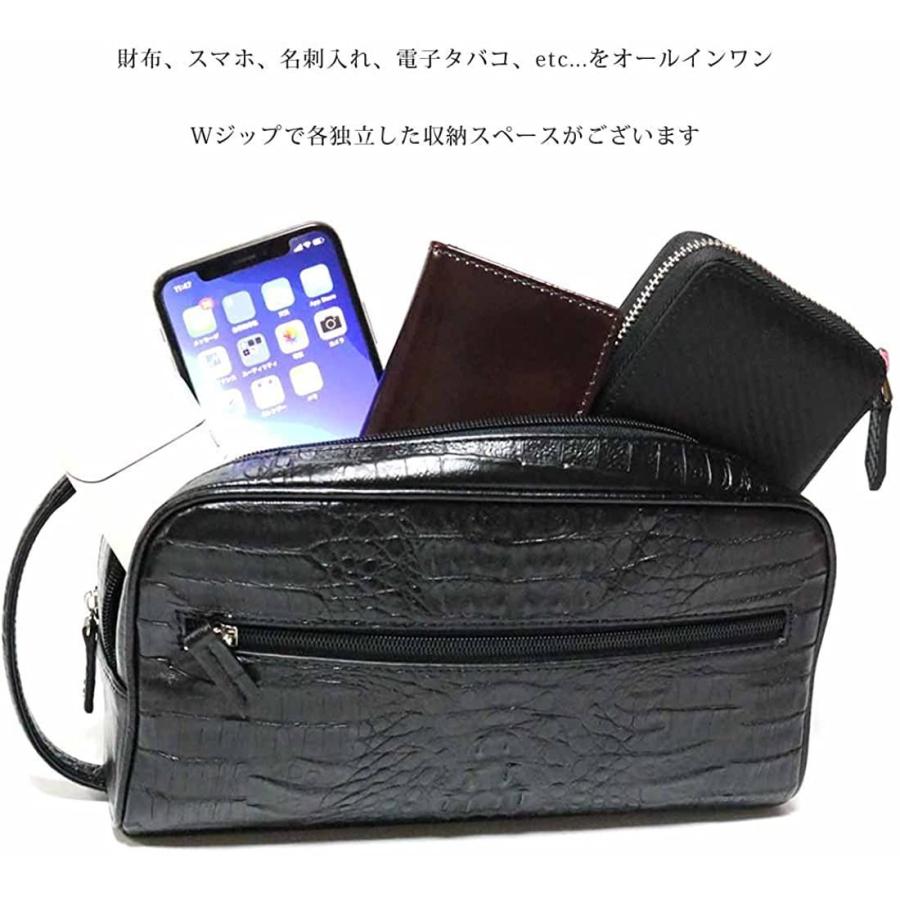 ご予約品 セカンドバック 大容量 軽量 コンパクト 本革 レザー ワニ ワニ皮 クロコ クロコダイル ビジネスバッグ メンズ セカンドバッグ ブラック バッグ Poliffonia Com