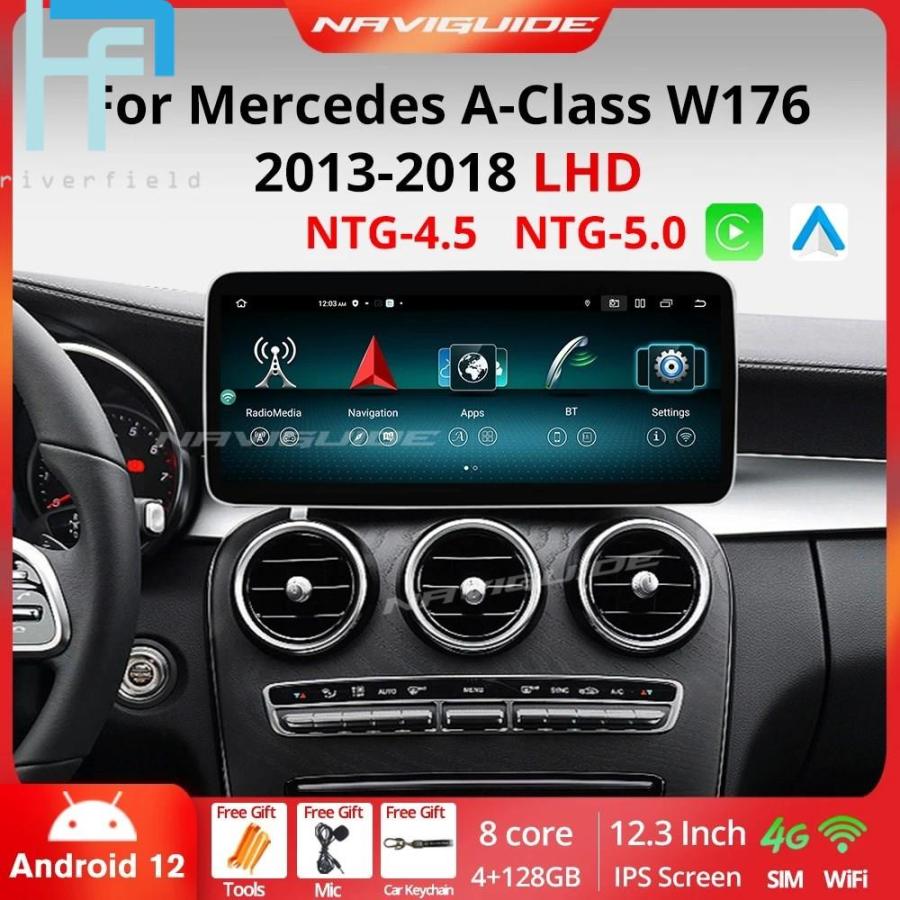 AxuideワイヤレスカープレイマルチメディアプレーヤーAndroid 12Apple CarPlayメルセデスクラス