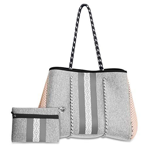 ネオプレン トートバッグ レディース ビーチバッグ セパレートパース 旅行 軽量 バッグ セパレートパース ファッション ジム Xl 旅行 大容量 Ys リバーマート ビーチ 人気ブランドの