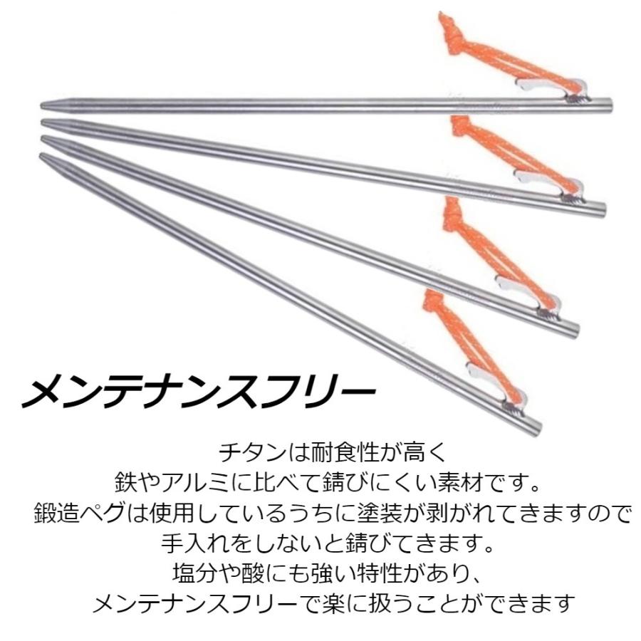 チタンペグ　20cm　6本セット　軽量　チタン製　ソリッド　ペグ　RiveRock(リバロック) |  | 02