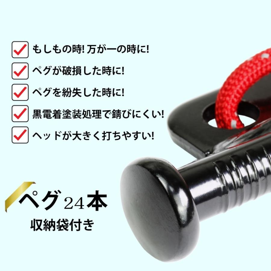 RiveRock(リバロック) 30cm ペグ 収納 バック テント タープ スチールペグ 反射ロープ　24本セット |  | 04